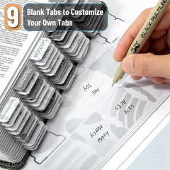 Bible Tabs - 75 Gray Laminated Tabs for Old & New Testament, Neutral Design, Easy to Apply