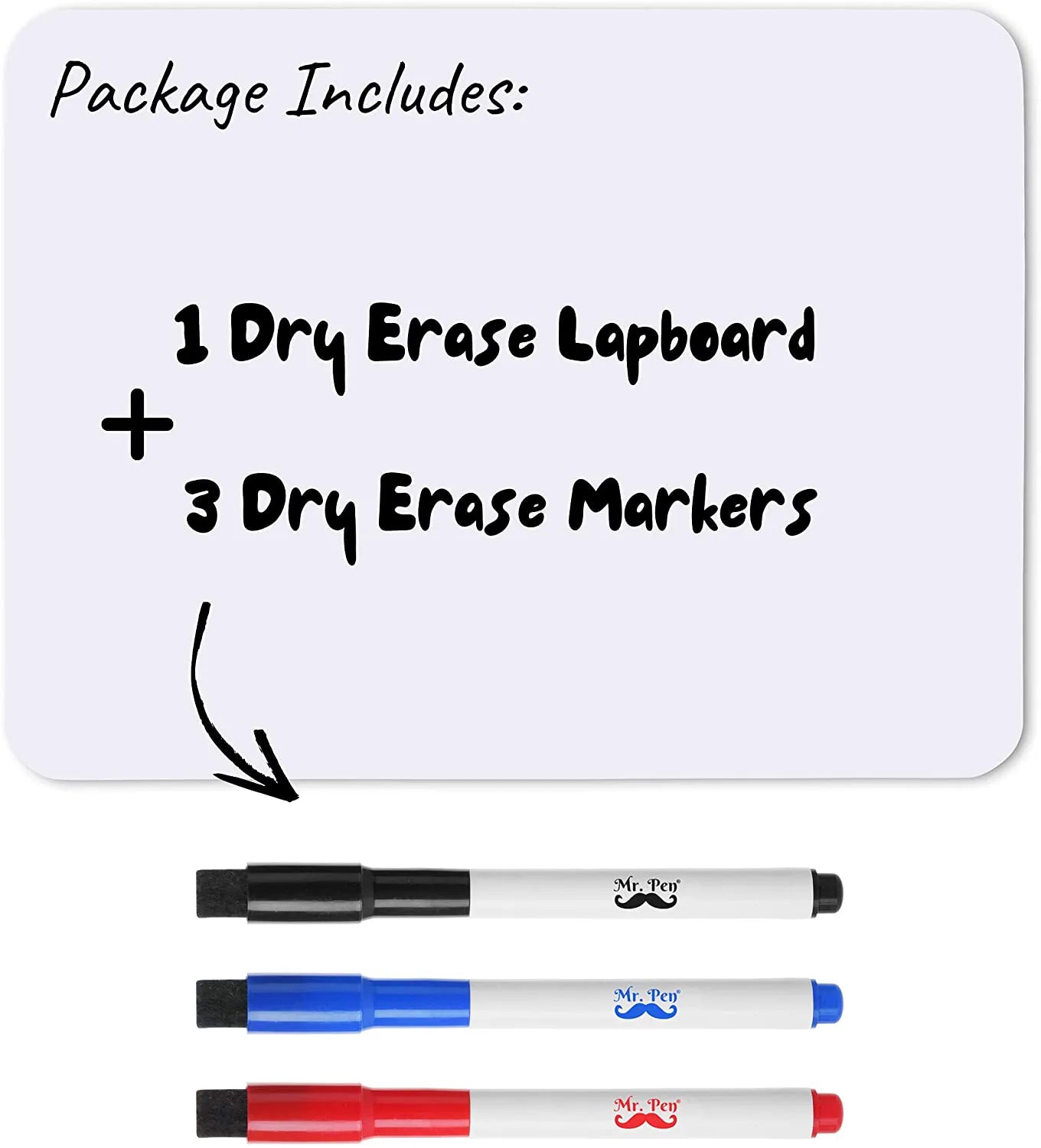 Kids Small Double-Sided Dry Erase Board with 3 Markers