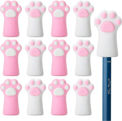 Cute Cat Paw Pencil Toppers Eraser Caps (12 Pack)