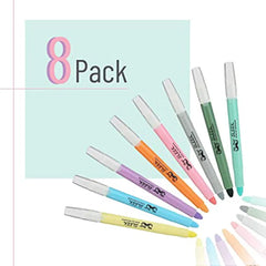 Bible Gel Highlighters, 8 Pack, Pastel Colors, No-Bleed, Twist-Up, Sharpenable Tips