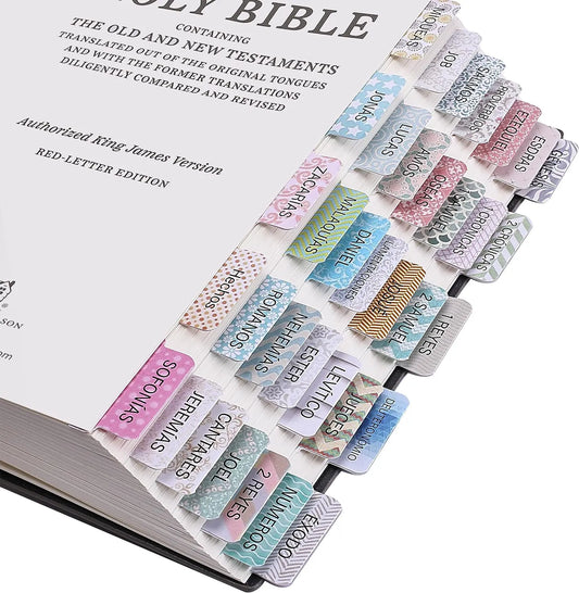 Mr. Pen Spanish Bible Tabs - 75 Laminated Index Tabs for Women and Men, Study Bible Tabs