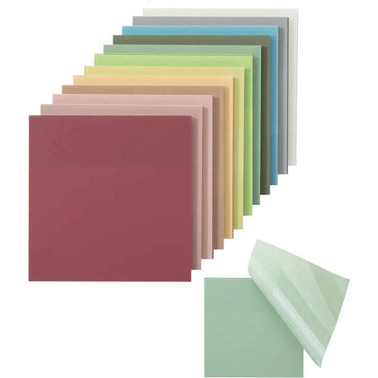 Clear Colorful Self-Stick Notes, 3x3 Inches, 12 Pads (600 Sheets Total)
