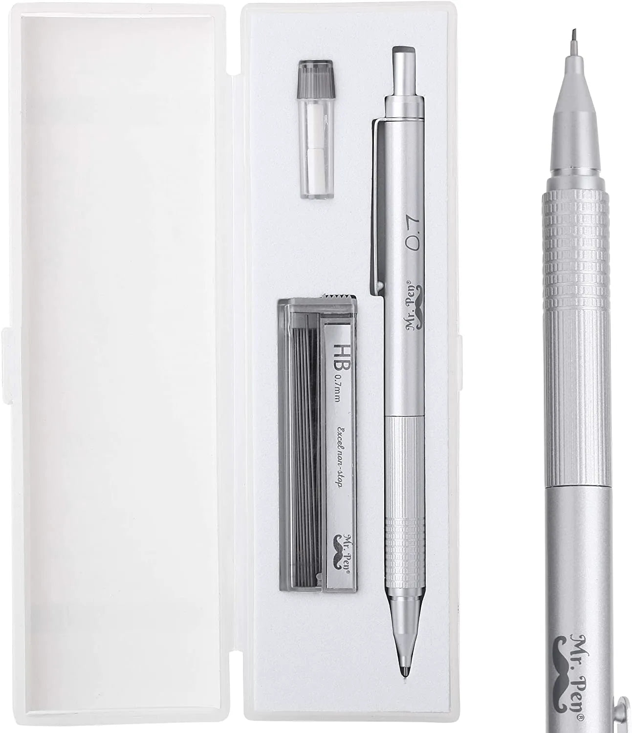 All-Metal Mechanical Pencil with Case, 0.7mm, Gift-Ready