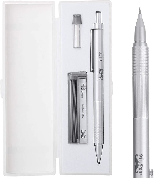 All-Metal Mechanical Pencil with Case, 0.7mm, Gift-Ready
