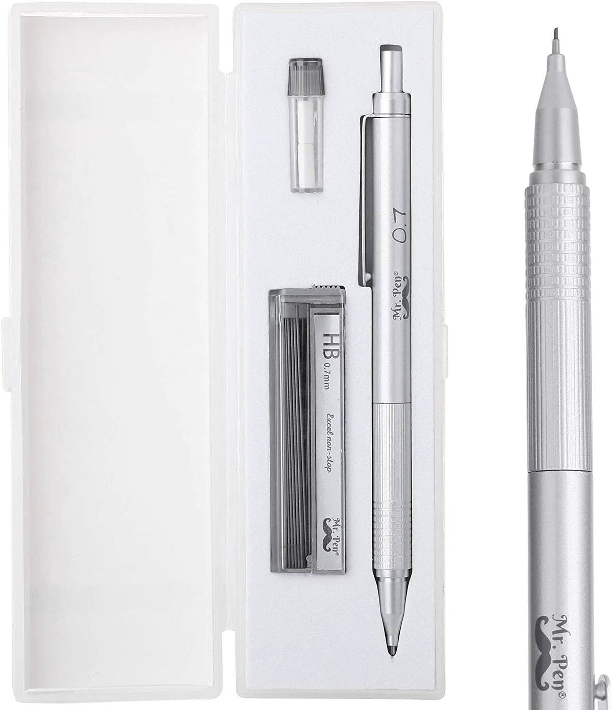 All-Metal Mechanical Pencil with Case, 0.7mm, Gift-Ready