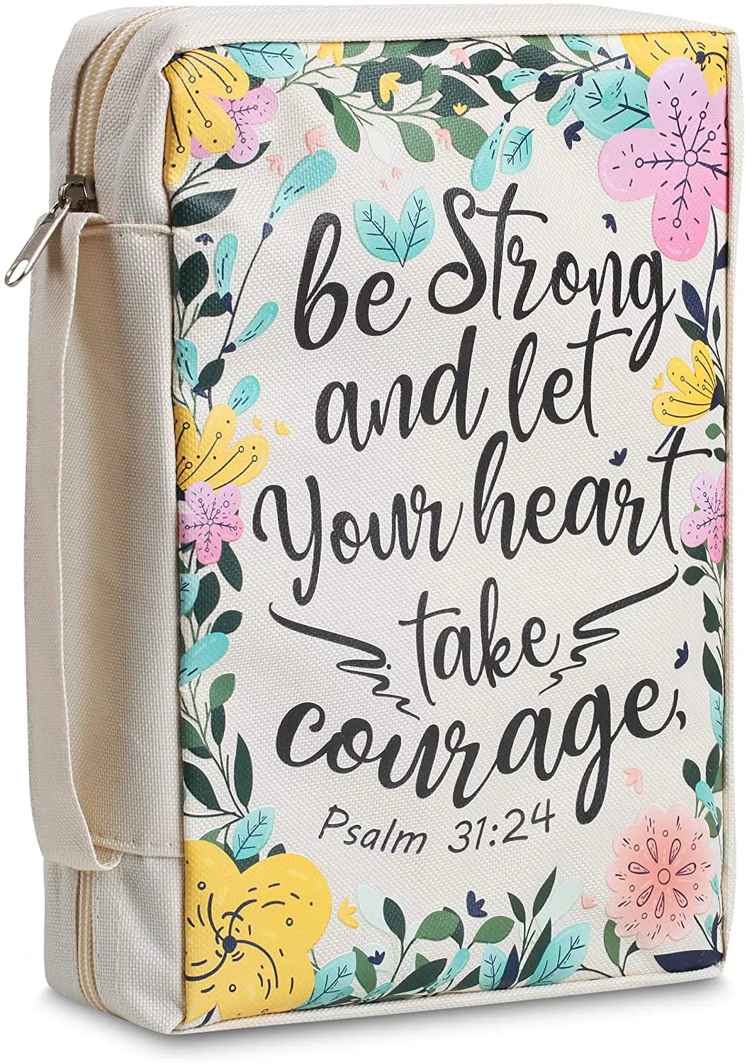 Bible Cover & Case for Women – Durable Canvas Bible Bag with Handle, Fits Standard Study Bibles