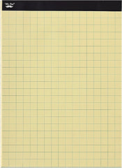 Yellow Graph Paper 11x8.5, 2x2 Grid (1/2 inch), 55 Sheets