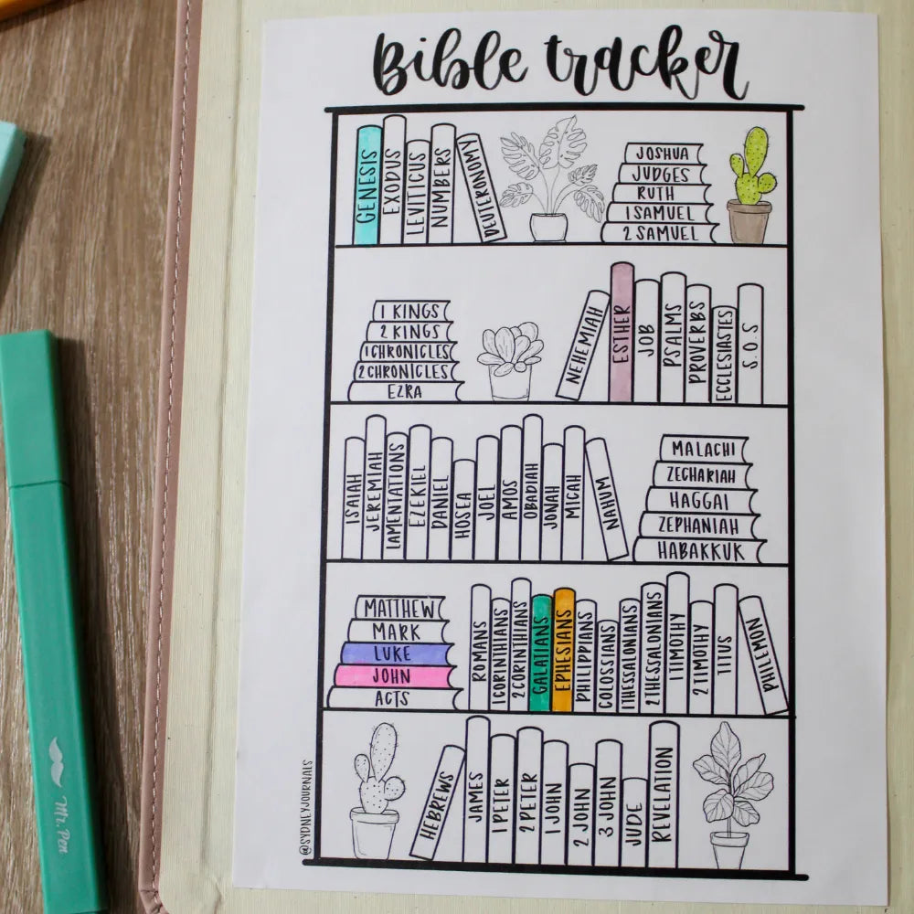 Mr. Pen Bible Reading Tracker Stickers (4-Pack) - 5x7 Matte Finish, Visual Milestone for Bible Journaling, Hand-Designed