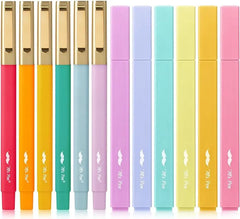 No-Bleed Bible Highlighters & Pens, 12-Pack Assorted Colors, Black Ink Pens for Bible Study