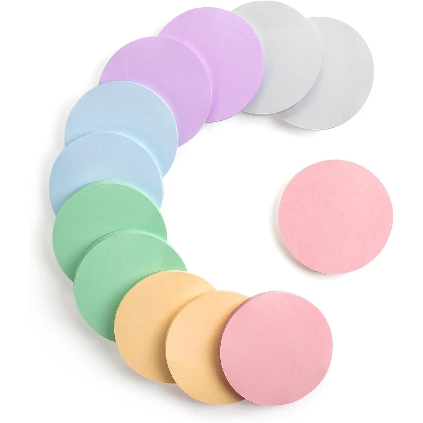 Circle Sticky Notes 2.8 x 2.8, 12 Pads, 720 Sheets, Morandi Colors