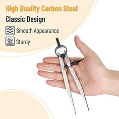 8-Inch Adjustable Leather Compass with Carbon Steel Divider