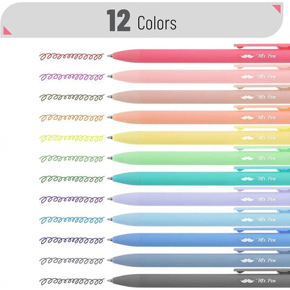 Retractable Gel Pens 12 Pack - 0.7mm Fine Point, Fast-Drying Ink, Assorted Colors (Wholesale)