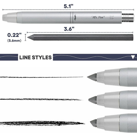 5.6 mm Metal Mechanical Clutch Pencil with Built-In Sharpener
