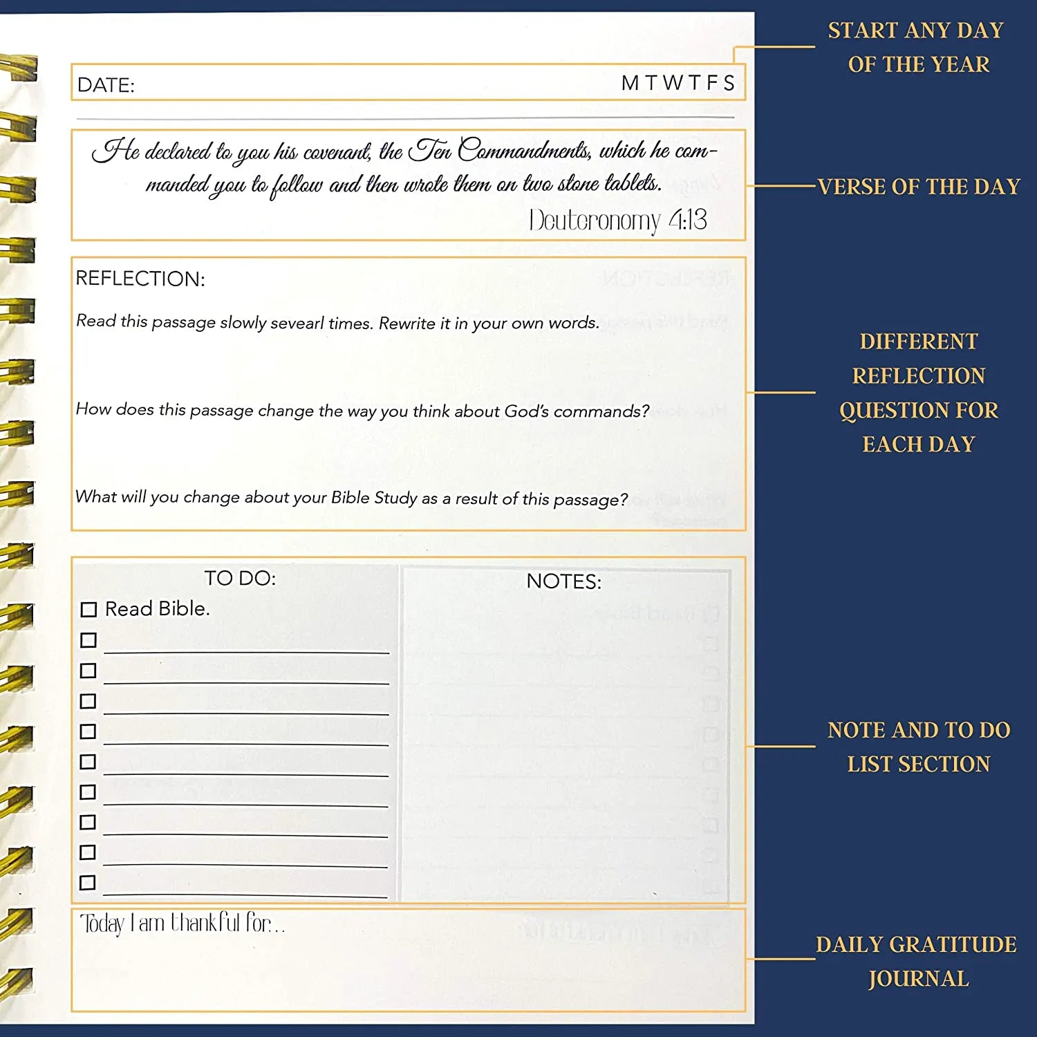 Christian Planner with Floral Cover: 365 Daily Bible & Prayer Journal