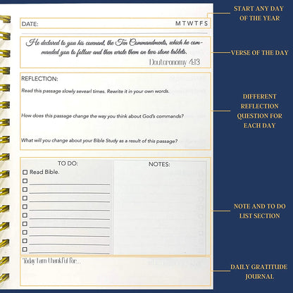 Christian Planner with Floral Cover: 365 Daily Bible & Prayer Journal
