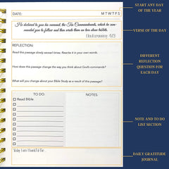 Christian Planner with Floral Cover: 365 Daily Bible & Prayer Journal