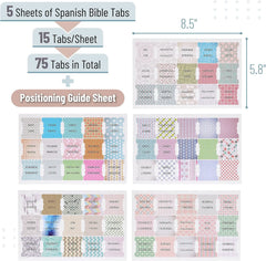 Mr. Pen Spanish Bible Tabs - 75 Laminated Index Tabs for Women and Men, Study Bible Tabs