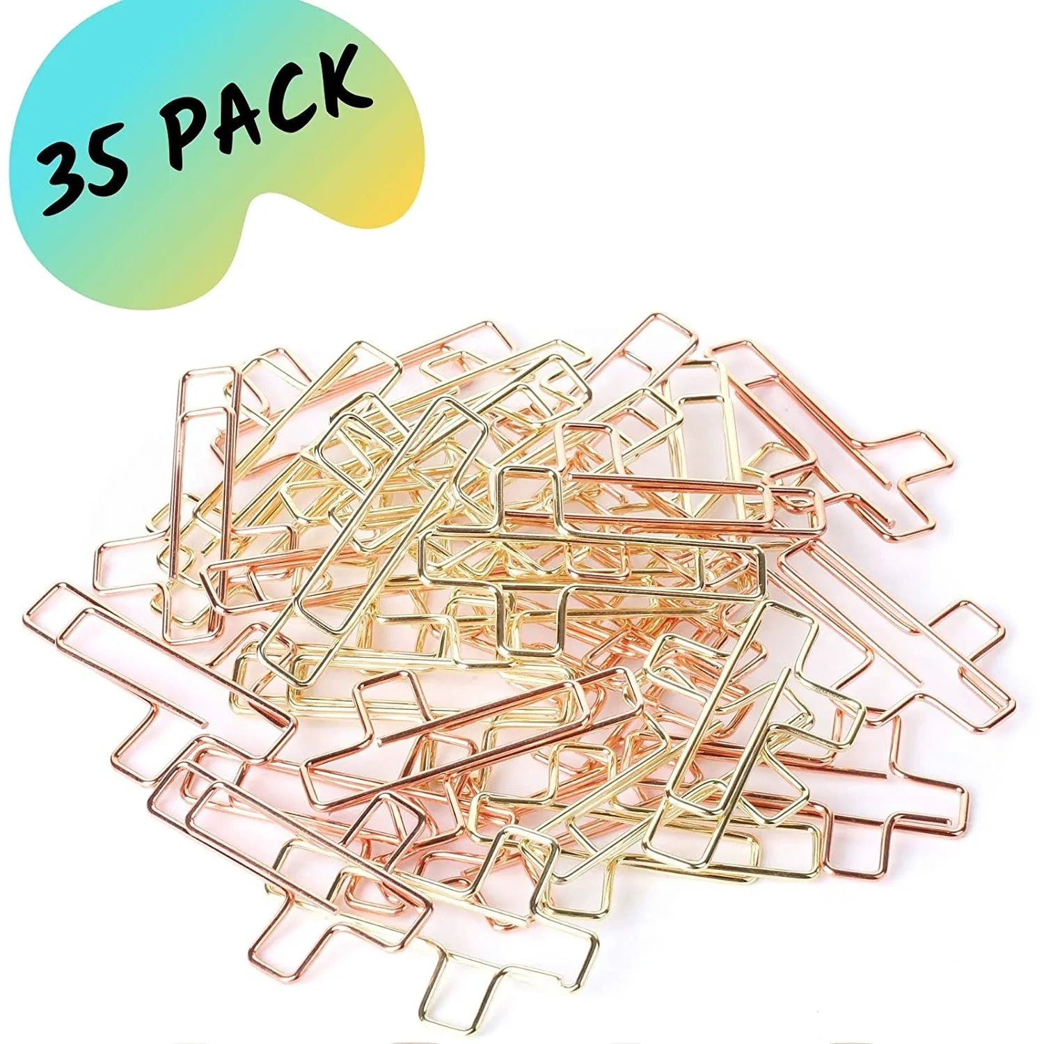 Gold & Rose Gold Cross Paper Clips (35 Pack) for Bible Journaling & Study