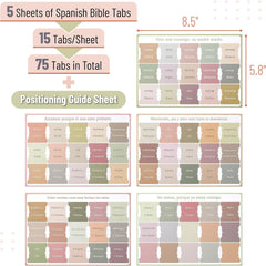Boho Laminated Bible Tabs (75 pcs) for Old & New Testament - Easy Apply Journaling Supplies