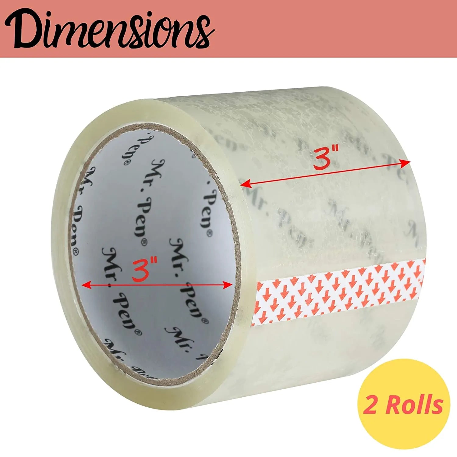 Clear 3-Inch Packing Tape (2-Pack, 45 Yards, 1.9 mil, Odorless)