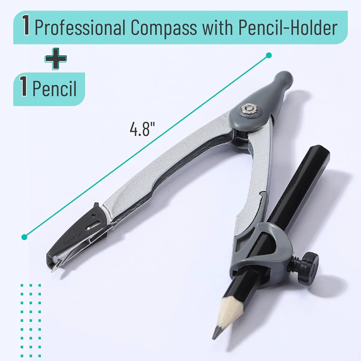 Geometry Compass with Pencil, Draw Circles Up to 9 Inches