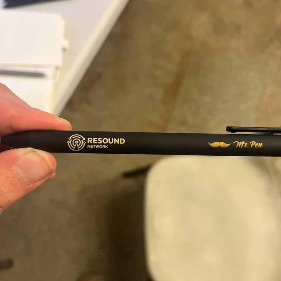 Customizable Retractable Black Gel Pens, 0.7 mm, Black Ink