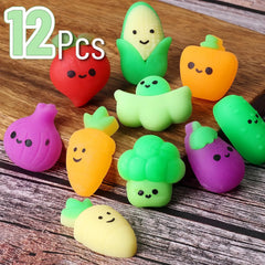 Vegetable Squishy Toys - 12 Pack of Soft Mini Squishies