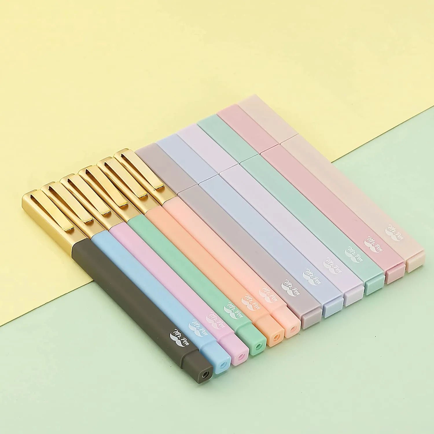 Aesthetic Highlighters & Ballpoint Pens, 12 Pack