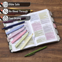 Aesthetic Bible Highlighters & Gel Pens Set - 10 Pack, No Bleed Assorted Colors, Black Ink Pens for Journaling & Study
