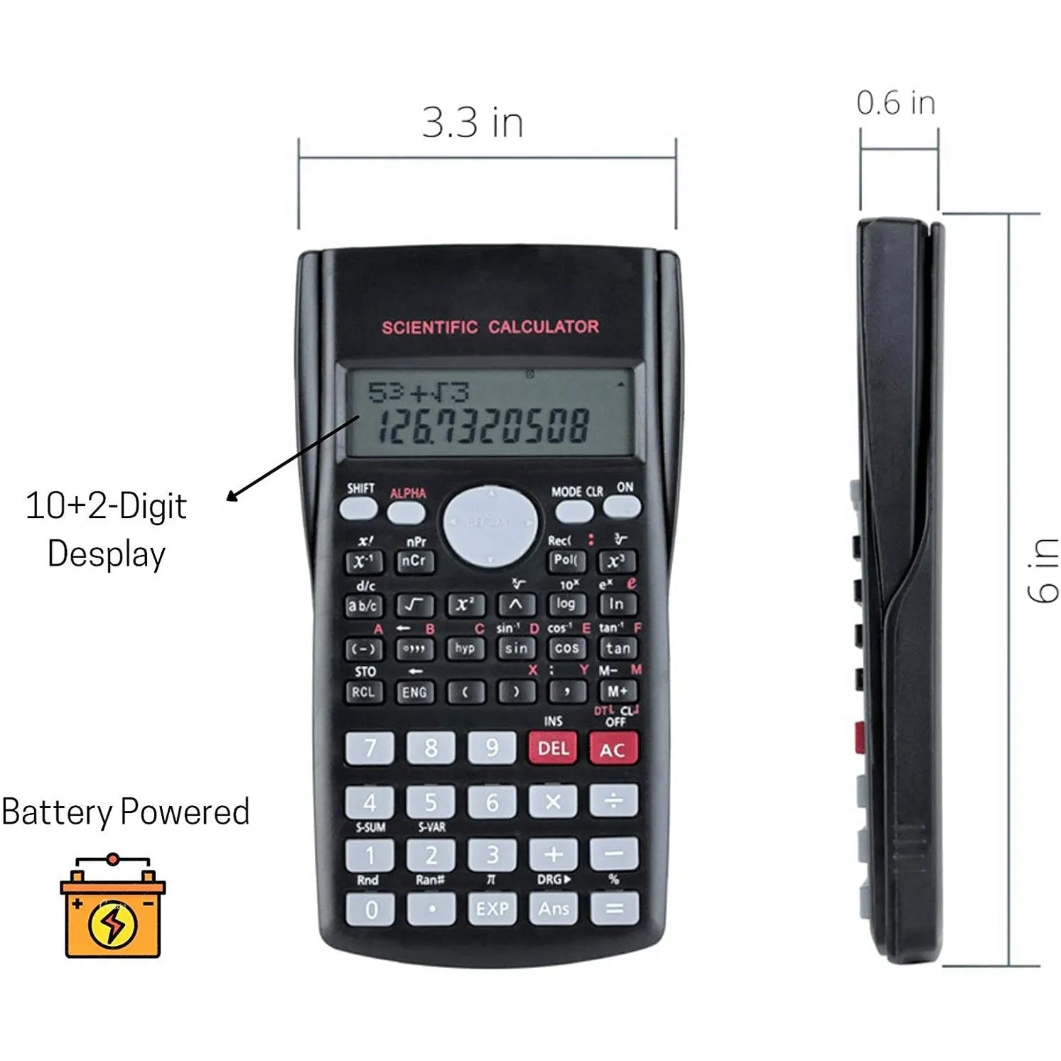 Scientific Calculator with 2-Line Display, 240 Functions, and 10+2 Digits