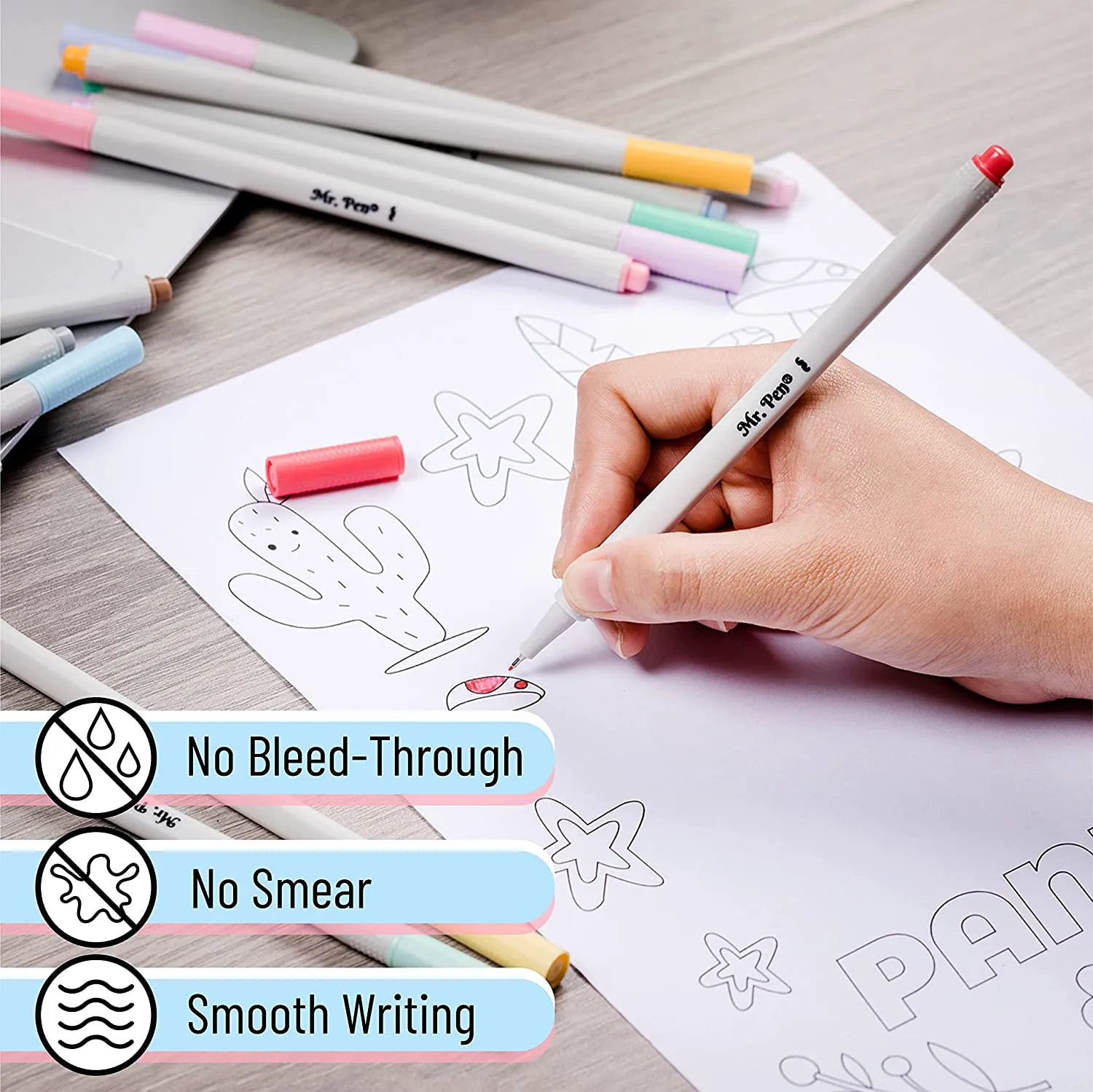 Pastel Fine Point Fineliner Pens - 12 Pack