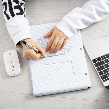 Graph Paper Pad 11x8.5, 4x4 Grid, 3-Hole Punched, 55 Sheets