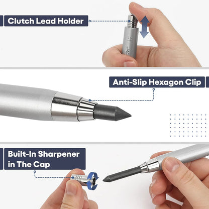 5.6 mm Metal Mechanical Clutch Pencil with Built-In Sharpener