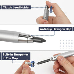 5.6 mm Metal Mechanical Clutch Pencil with Built-In Sharpener