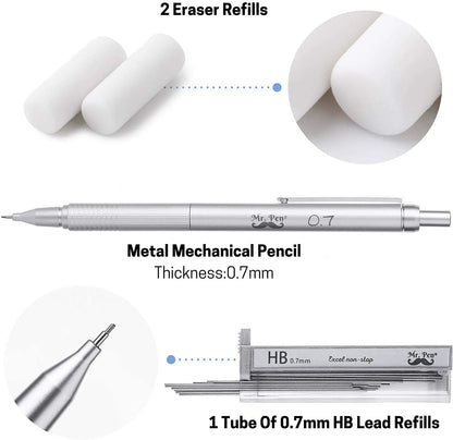 All-Metal Mechanical Pencil with Case, 0.7mm, Gift-Ready