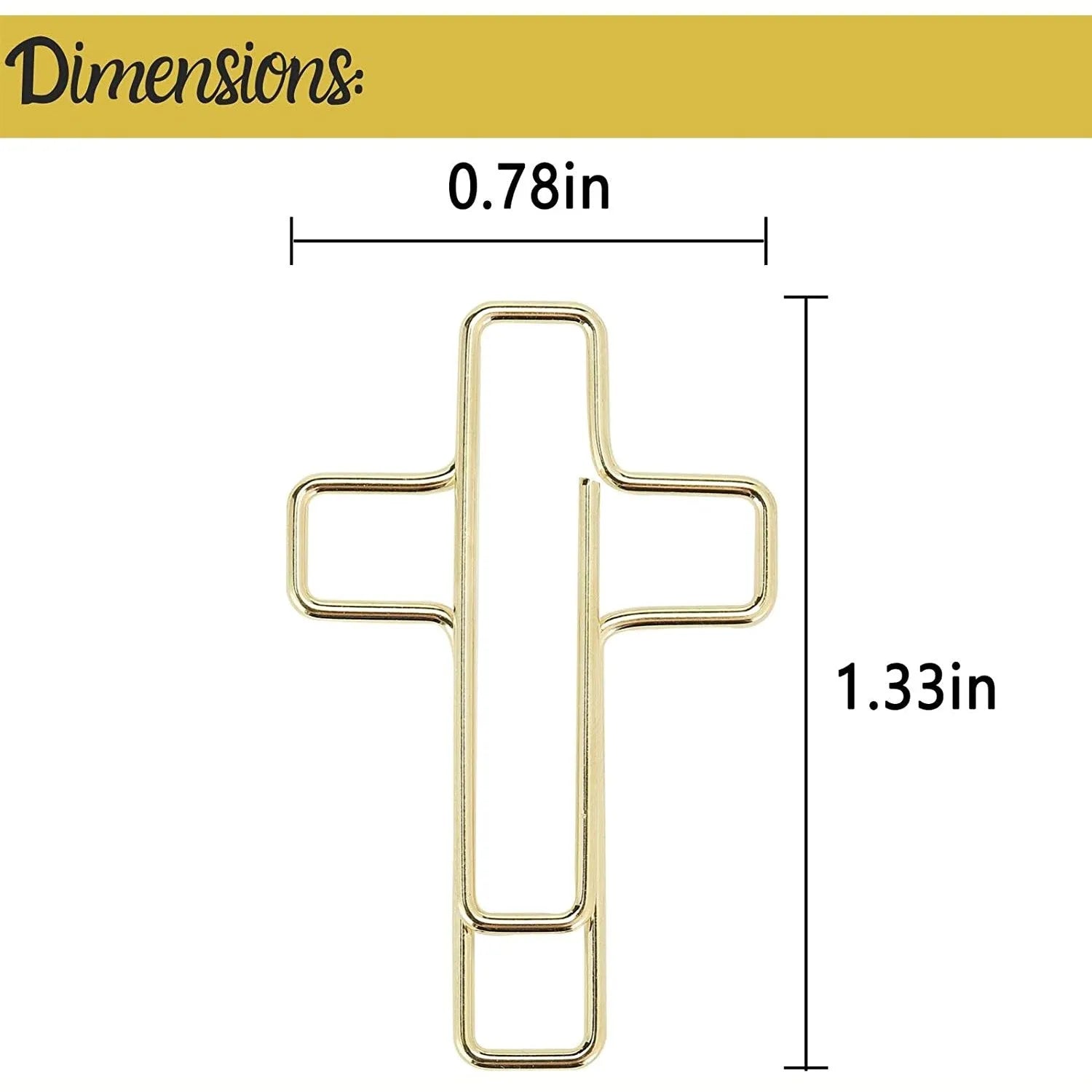 Gold & Rose Gold Cross Paper Clips (35 Pack) for Bible Journaling & Study