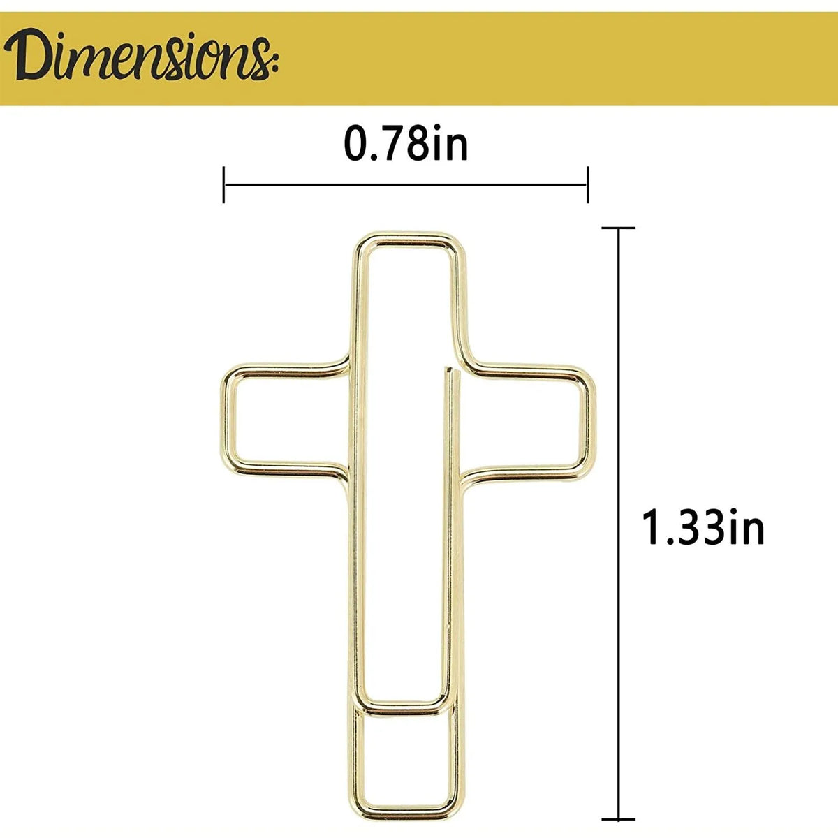 Gold & Rose Gold Cross Paper Clips (35 Pack) for Bible Journaling & Study