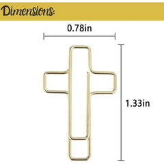 Gold & Rose Gold Cross Paper Clips (35 Pack) for Bible Journaling & Study