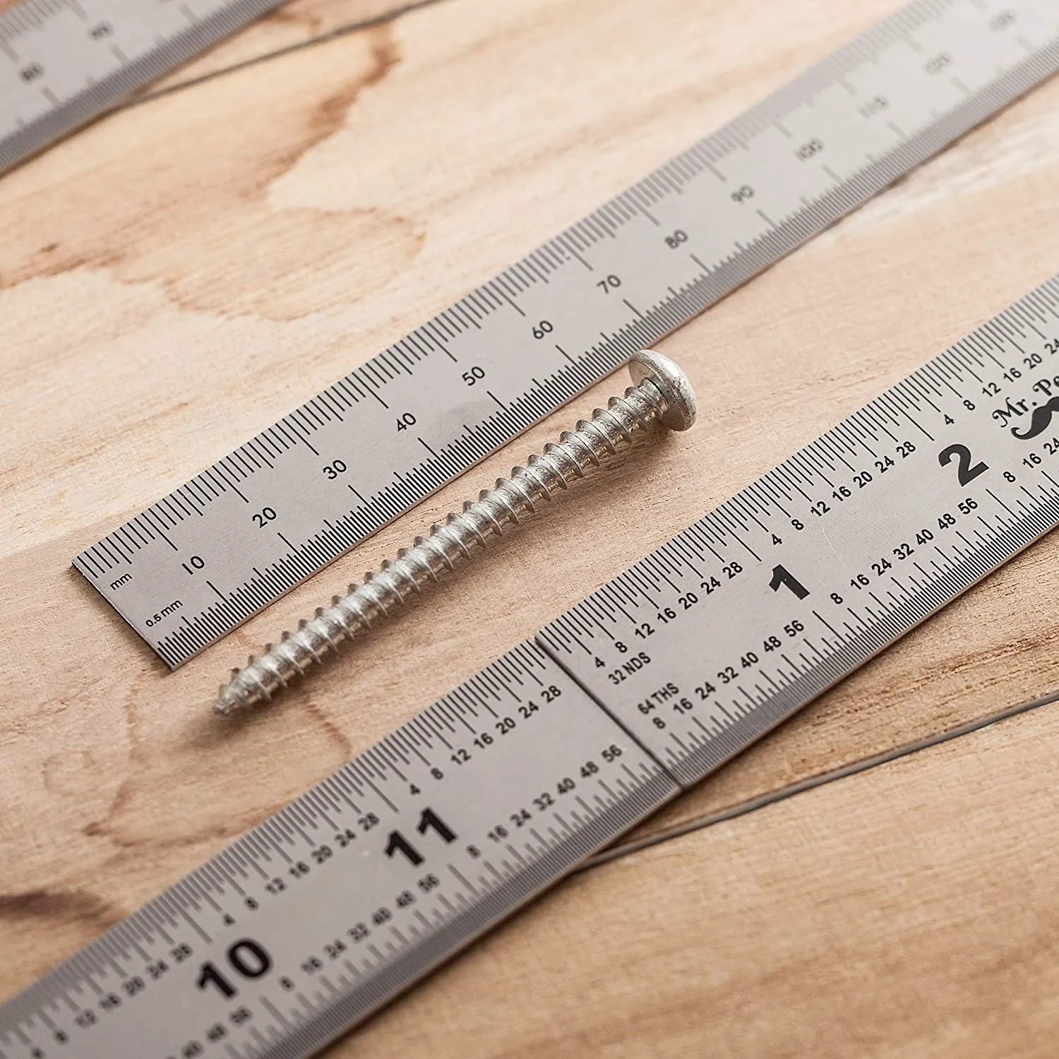 Stainless Steel Ruler Set (4-Pack) - 6, 8, 12, 14 Inches