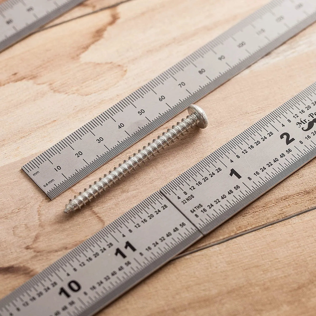 Stainless Steel Ruler Set (4-Pack) - 6, 8, 12, 14 Inches