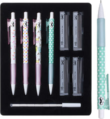 Cute Mechanical Pencil Set with 0.7mm Lead and Erasers (16 Pieces)