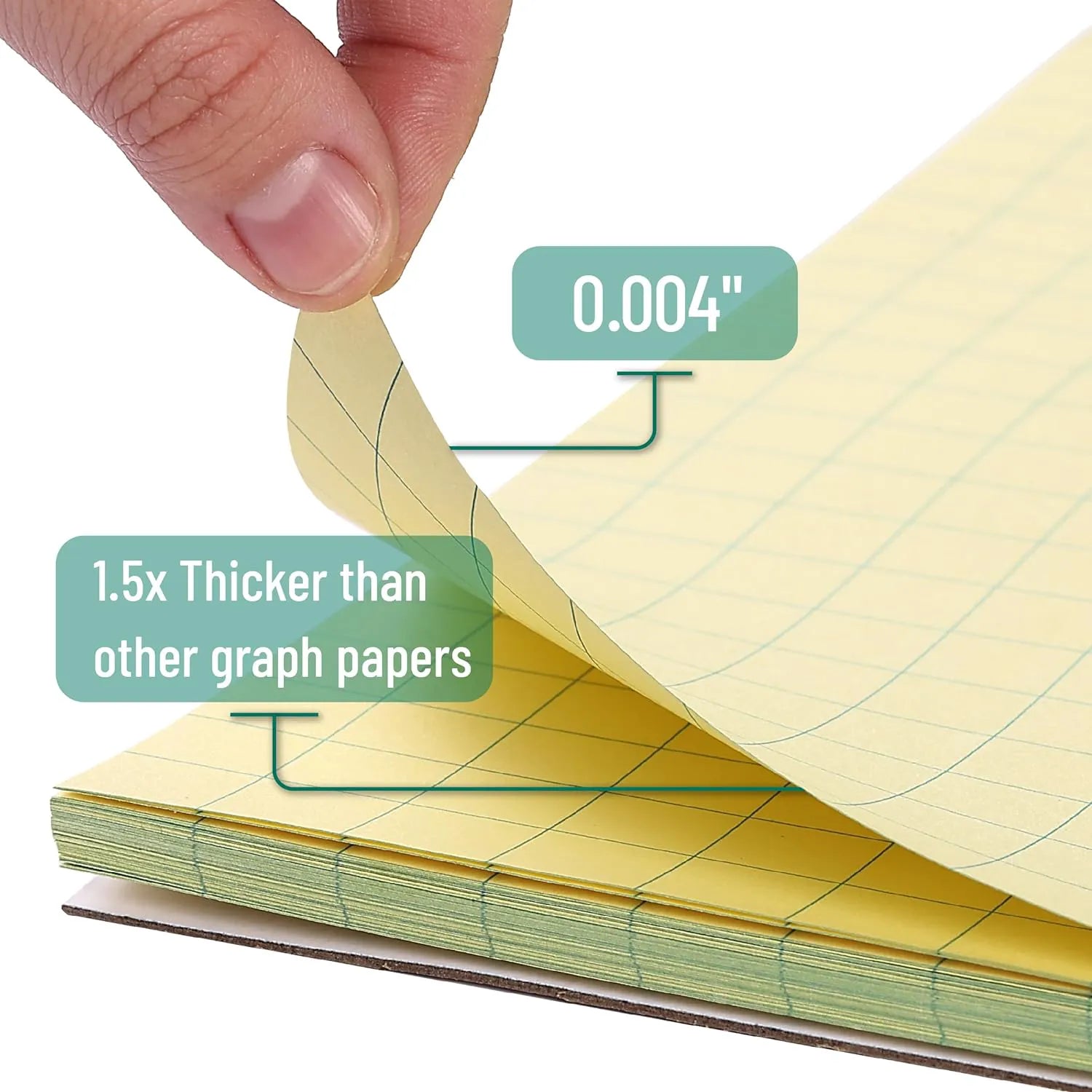 Yellow Graph Paper 11x8.5, 2x2 Grid (1/2 inch), 55 Sheets
