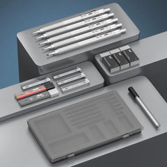 Premium Mechanical Pencil Set with Case, 5 Sizes, Leads & Erasers