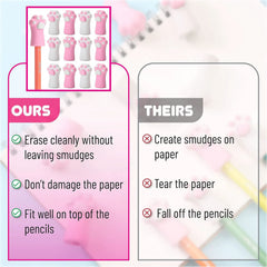 Cute Cat Paw Pencil Toppers Eraser Caps (12 Pack)