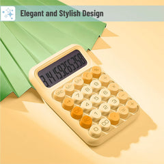 Large LCD 12-Digit Mechanical Calculator with Big Buttons, Orange