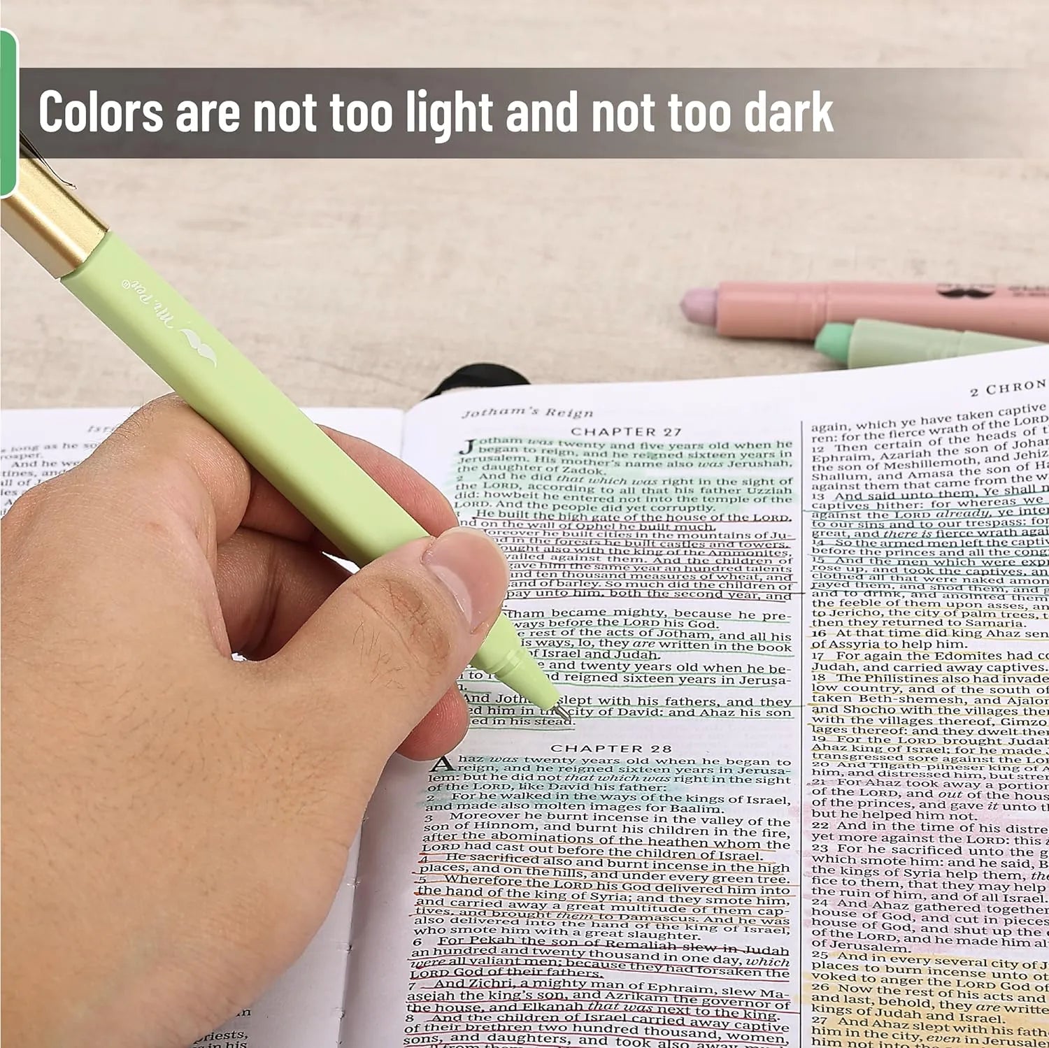 12-Pack Aesthetic Gel Highlighters & Pens, Pastel Colors, No Bleed Through for Bible Study