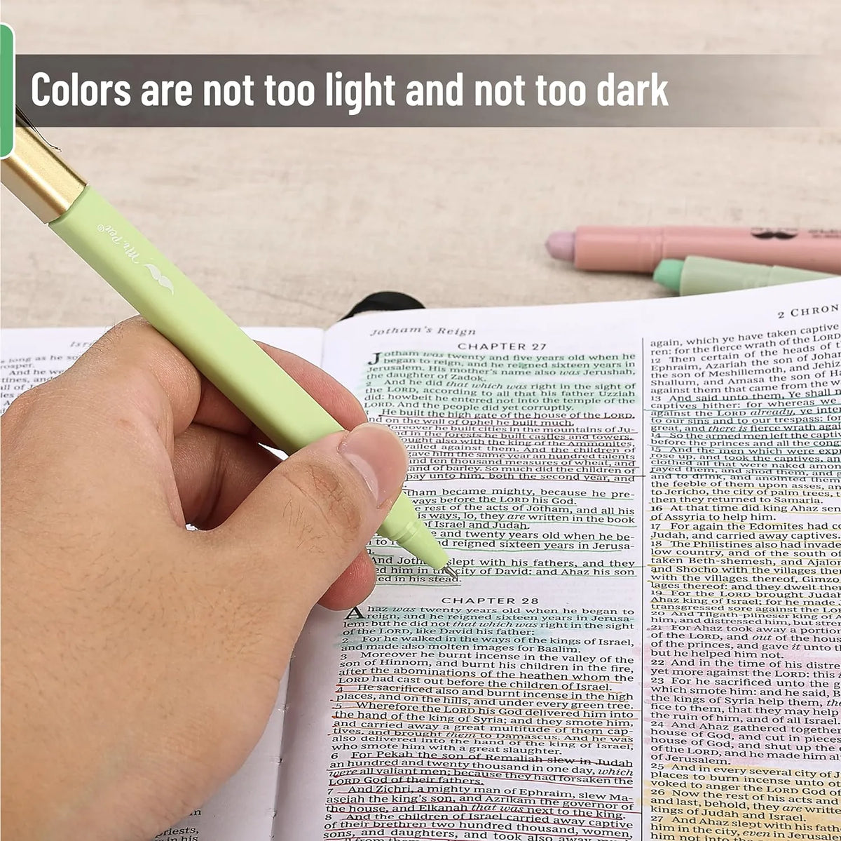 12-Pack Aesthetic Gel Highlighters & Pens, Pastel Colors, No Bleed Through for Bible Study