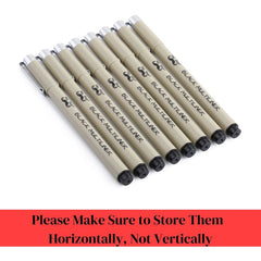 Fineliner Drawing Pens, 8 Pack Black Multiliner Set, Waterproof Ink for Sketching, Notes & Bible Journaling