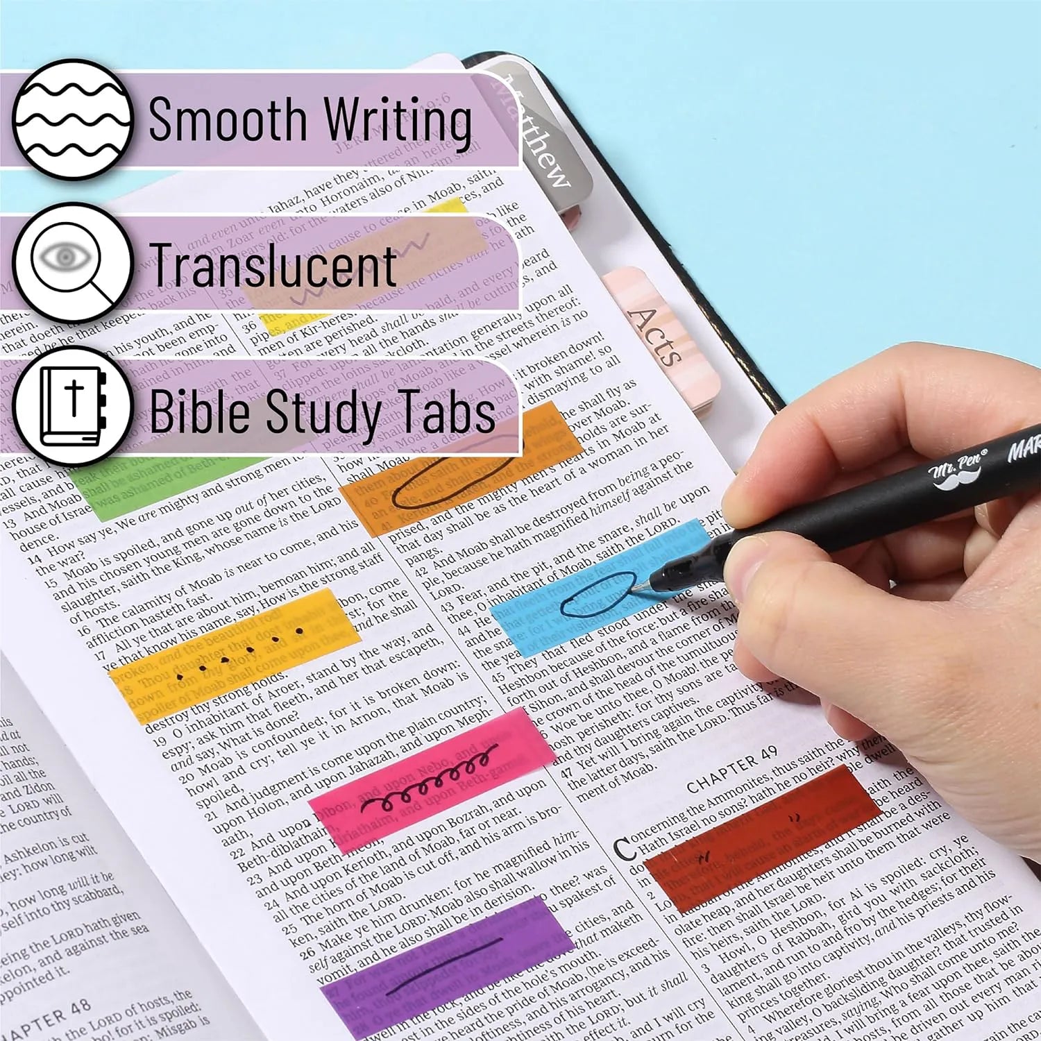 Sticky Tabs - 1600 Pcs Colorful Transparent Book Tabs, Sticky Note Tabs, Page Markers, Book Markers, Page Tabs, and Annotating Sticky Tabs for Books