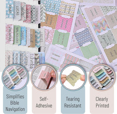Mr. Pen Spanish Bible Tabs - 75 Laminated Index Tabs for Women and Men, Study Bible Tabs